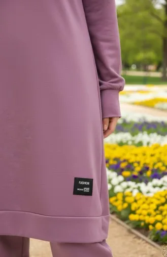 İki İp Tunik Pantolon İkili Takım 0044-21 Lila