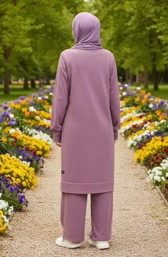 İki İp Tunik Pantolon İkili Takım 0044-21 Lila