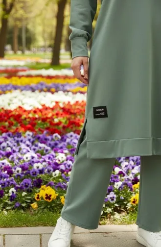 İki İp Tunik Pantolon İkili Takım 0044-32 Çağla Yeşili