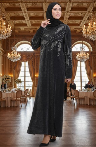 Schwarz Hijab-Abendkleider 0156-04