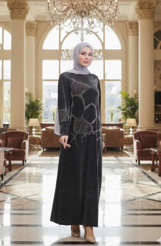 Black İslamitische Avondjurk 0155-04