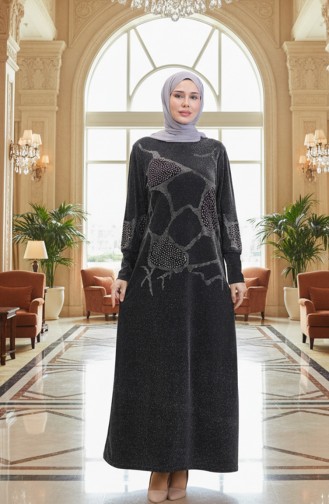 Black İslamitische Avondjurk 0155-04