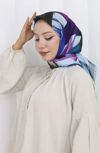 وشاح مطبوع رقميًا 70320-02 بنفسجي بترولي فاتح 70320-02