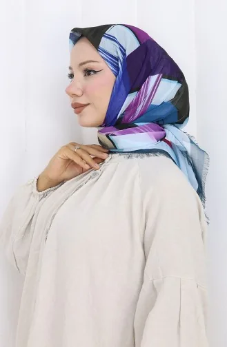 وشاح مطبوع رقميًا 70320-02 بنفسجي بترولي فاتح 70320-02
