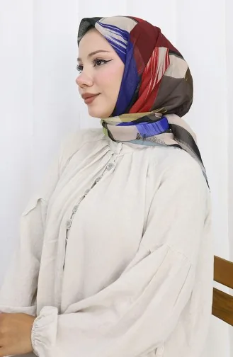 Dijital Baskılı Eşarp 70320-04 Zümrüt Yeşili Saks