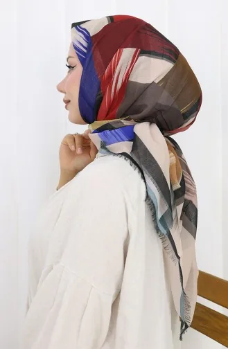 Dijital Baskılı Eşarp 70320-04 Zümrüt Yeşili Saks