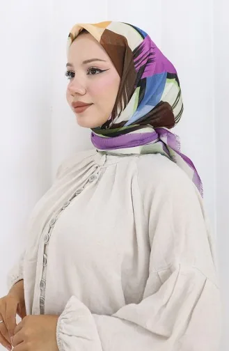 Dijital Baskılı Eşarp 70320-08 Mor