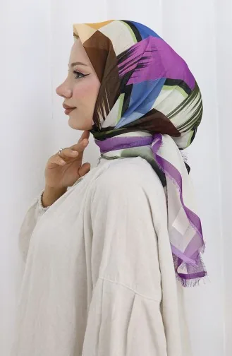 Dijital Baskılı Eşarp 70320-08 Mor