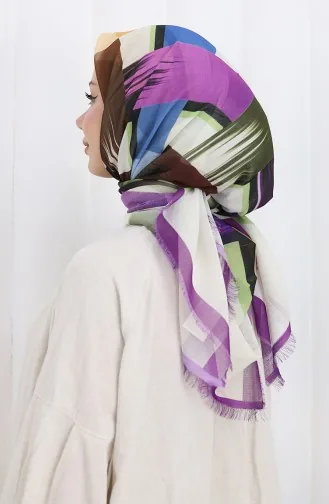 Dijital Baskılı Eşarp 70320-08 Mor
