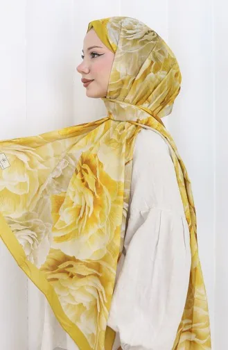 Katoenen Coconsjaal Met Patroon 70322-09 Saffraankleur 70322-09