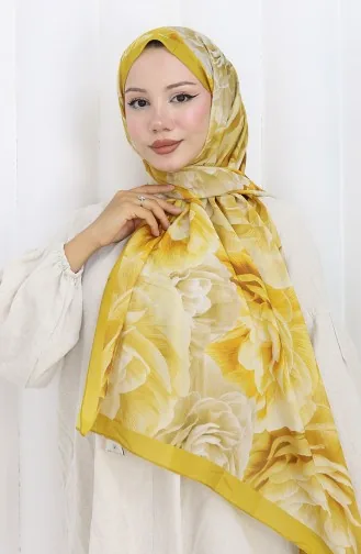 Katoenen Coconsjaal Met Patroon 70322-09 Saffraankleur 70322-09