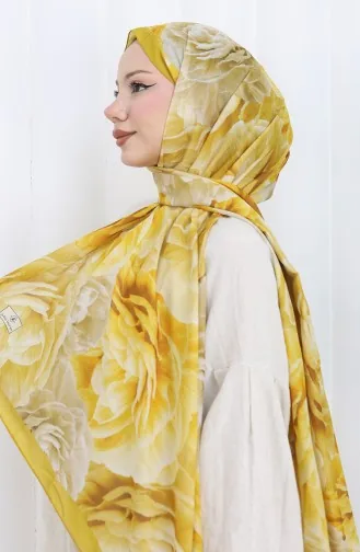 Katoenen Coconsjaal Met Patroon 70322-09 Saffraankleur 70322-09