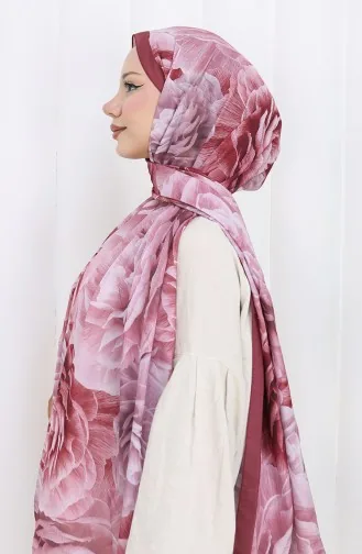 Katoenen Coconsjaal Met Patroon 70322-15 Pruim 70322-15