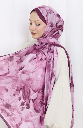 Gemusterter Baumwollschal Mit Kokonmuster 70324-01 Pflaume 70324-01