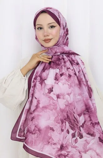 Gemusterter Baumwollschal Mit Kokonmuster 70324-01 Pflaume 70324-01