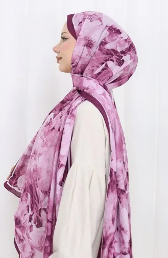 Gemusterter Baumwollschal Mit Kokonmuster 70324-01 Pflaume 70324-01