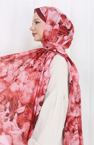 Châle Cocon à Motifs En Coton 70324-02 Rouge Bordeaux 70324-02