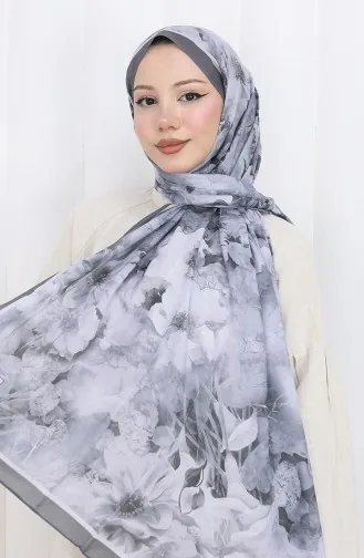 Katoenen Patroon Cocon Sjaal 70324-07 Antraciet Rook 70324-07