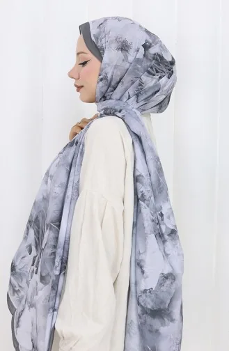 Katoenen Patroon Cocon Sjaal 70324-07 Antraciet Rook 70324-07