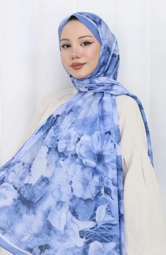 Châle Cocon à Motifs En Coton 70324-08 Indigo 70324-08