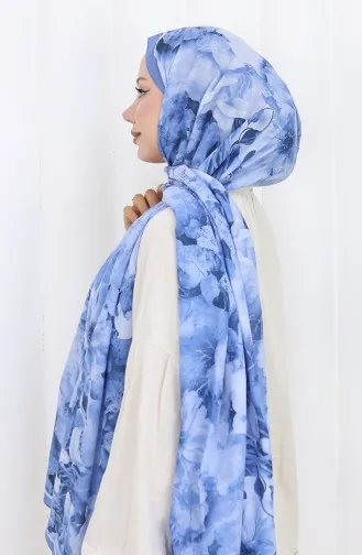 Châle Cocon à Motifs En Coton 70324-08 Indigo 70324-08