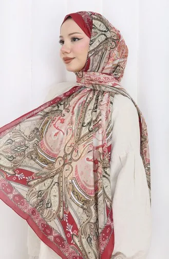 Ethnic Pattern Soft Shawl 202501-01 Claret Red 202501-01