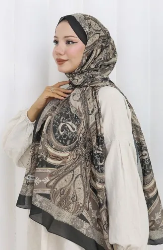 Ethnic Pattern Soft Scarf 202501-05 Black 202501-05