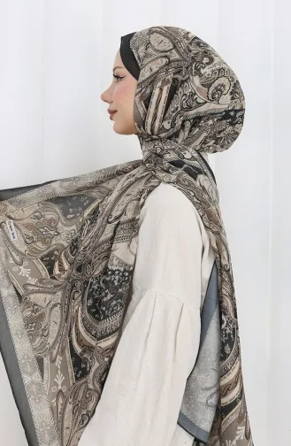 Ethnic Pattern Soft Scarf 202501-05 Black 202501-05