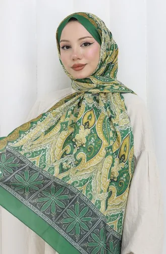 شال ناعم بنمط عرقي 202503-01 أخضر زمردي 202503-01