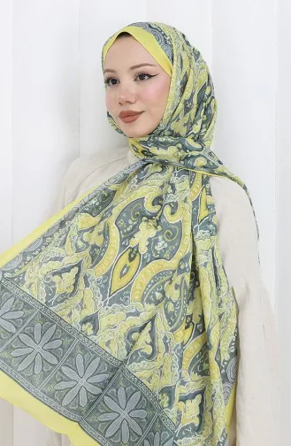 Ethnic Pattern Soft Shawl 202503-03 Lemon Yellow 202503-03