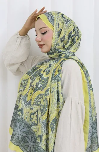 Ethnic Pattern Soft Shawl 202503-03 Lemon Yellow 202503-03
