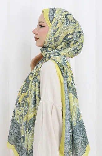 Ethnic Pattern Soft Shawl 202503-03 Lemon Yellow 202503-03