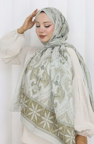 Ethnic Pattern Soft Shawl 202503-05 Mold Green 202503-05