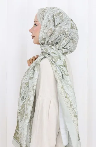 Ethnic Pattern Soft Shawl 202503-05 Mold Green 202503-05