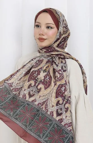 Ethnic Pattern Soft Shawl 202503-06 Claret Red 202503-06