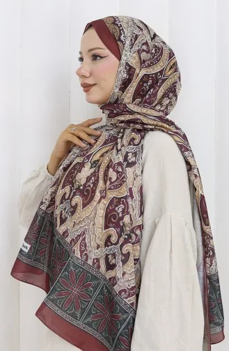 Ethnic Pattern Soft Shawl 202503-06 Claret Red 202503-06