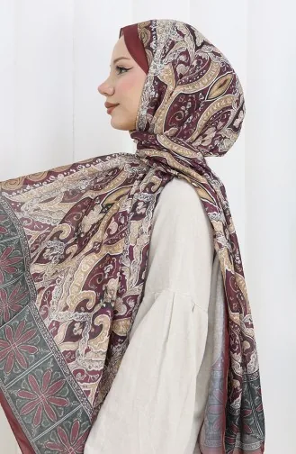 Ethnic Pattern Soft Shawl 202503-06 Claret Red 202503-06