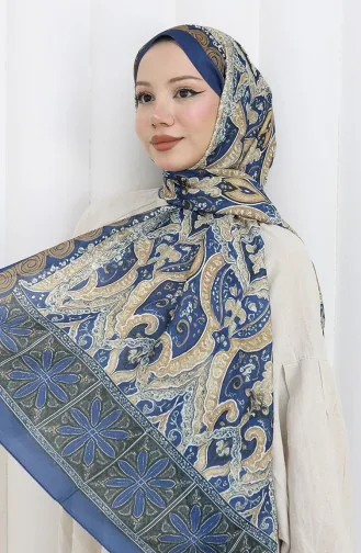 Ethnic Pattern Soft Shawl 202503-07 Navy Blue 202503-07