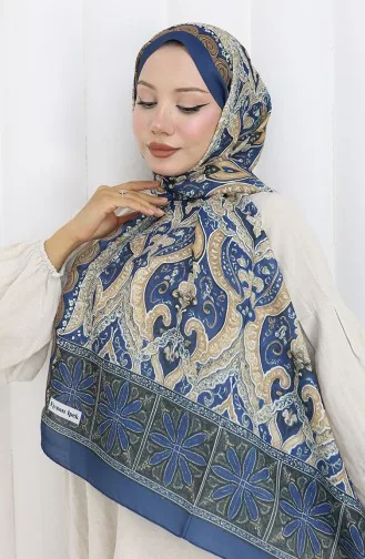 Ethnic Pattern Soft Shawl 202503-07 Navy Blue 202503-07