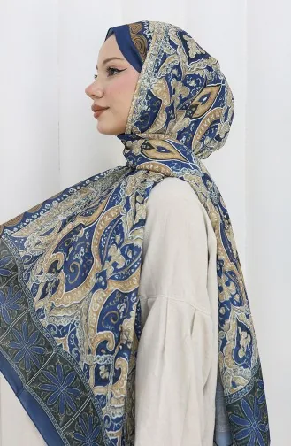Ethnic Pattern Soft Shawl 202503-07 Navy Blue 202503-07