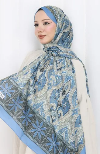Ethnic Pattern Soft Shawl 202503-08 Indigo 202503-08
