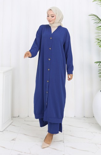 Boydan Düğmeli Hırka Pantolon İkili Takım 0138-08 Lacivert