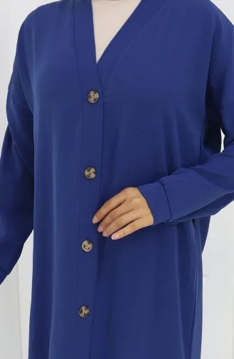 Zweiteiliger Anzug Aus Strickjacke Und Hose Mit Knöpfen 0138-08 Marineblau 0138-08