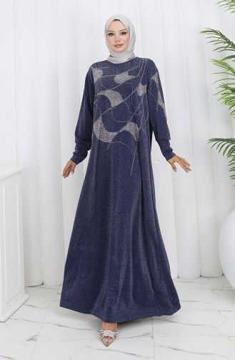Habillé Hijab Bleu Marine 0149-02