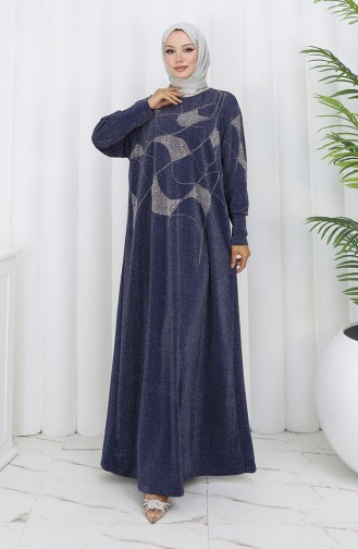 Habillé Hijab Bleu Marine 0149-02