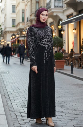 Habillé Hijab Noir 0154-03