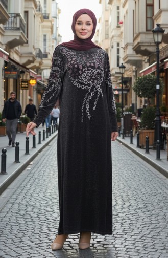 Habillé Hijab Noir 0154-03