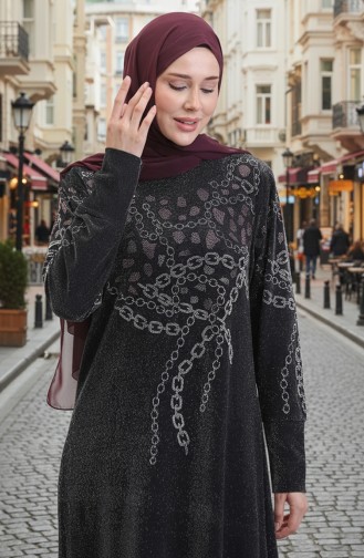 Habillé Hijab Noir 0154-03