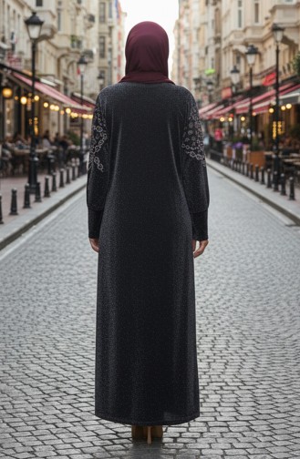 Habillé Hijab Noir 0154-03