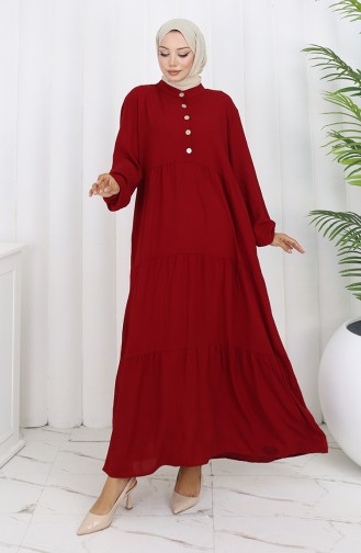Robe En Viscose Grande Taille 4068-05 Rouge Bordeaux 4068-05